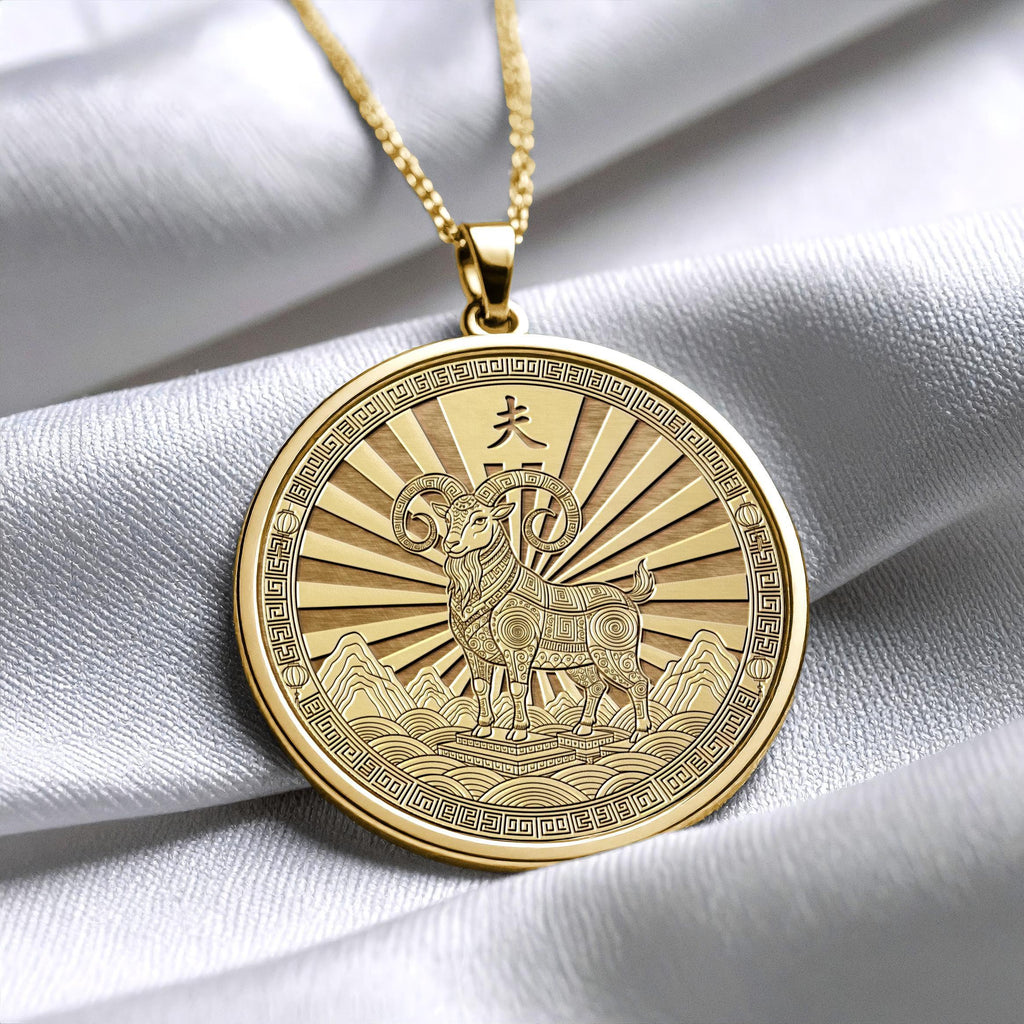 Personalized Year of the Goat Necklace – Symbol of Grace & Creativity