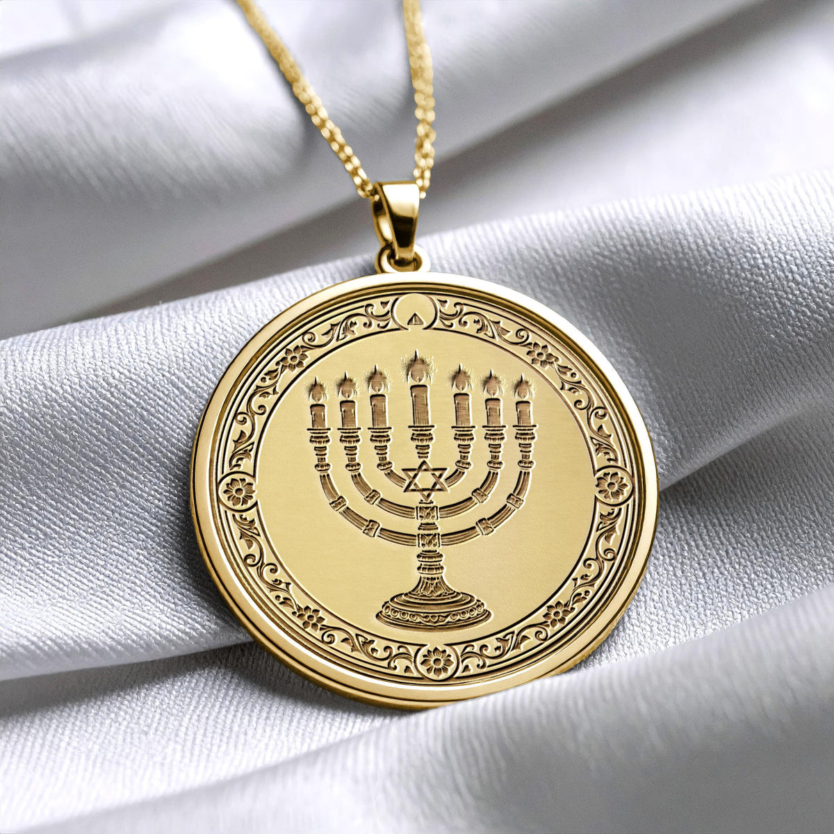 Menorah Pendant Symbol of Light and Faith