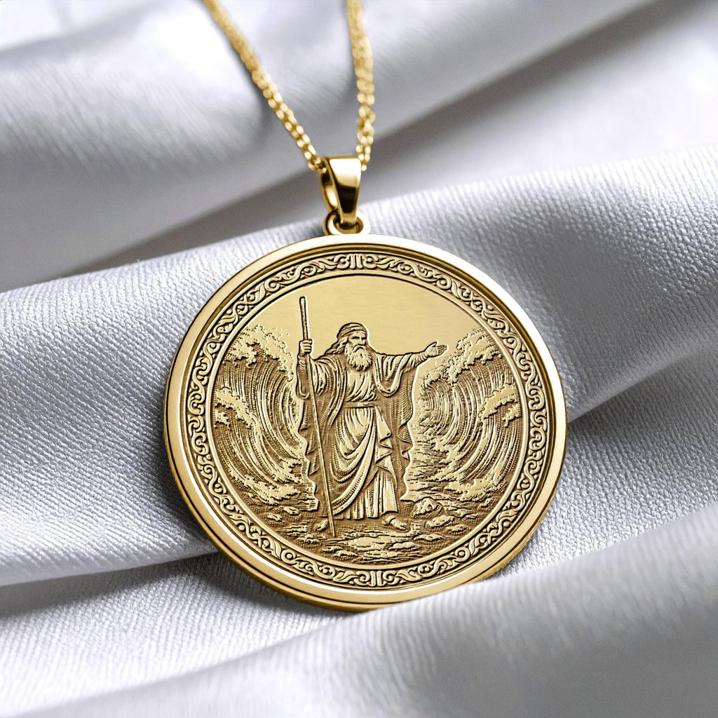Moses Red Sea Miracle Faith Pendant Necklace