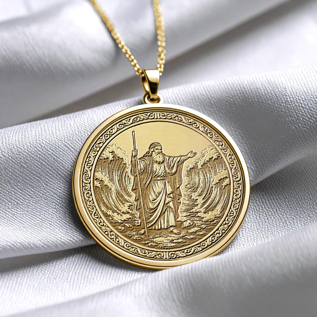 Moses Red Sea Miracle Faith Pendant Necklace