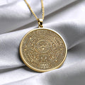Mayan Calendar Sun Necklace – Aztec Sun Stone Mythology Pendant
