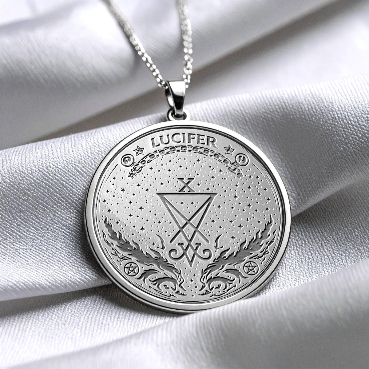 Lucifer Sigil Necklace – Gothic Occult Pendant for Witchcraft and Symbolic Power