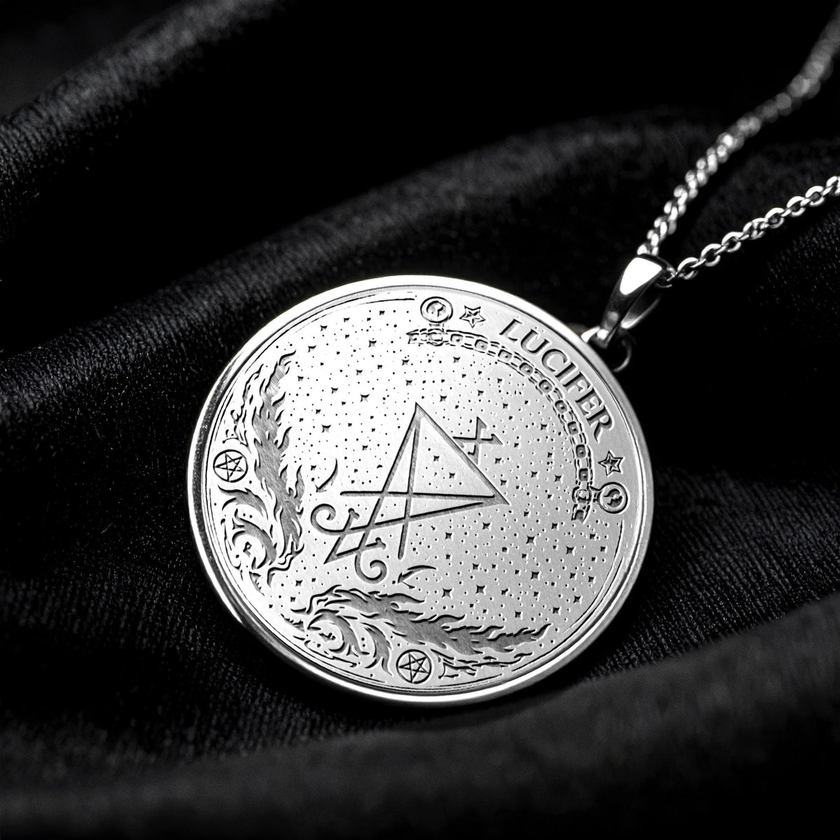 Lucifer Sigil Necklace – Gothic Occult Pendant for Witchcraft and Symbolic Power