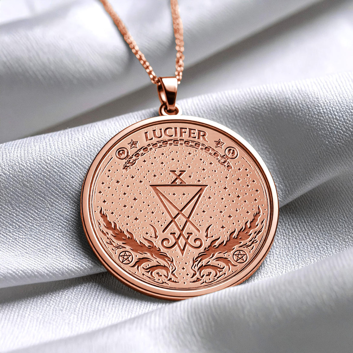 Lucifer Sigil Necklace – Gothic Occult Pendant for Witchcraft and Symbolic Power