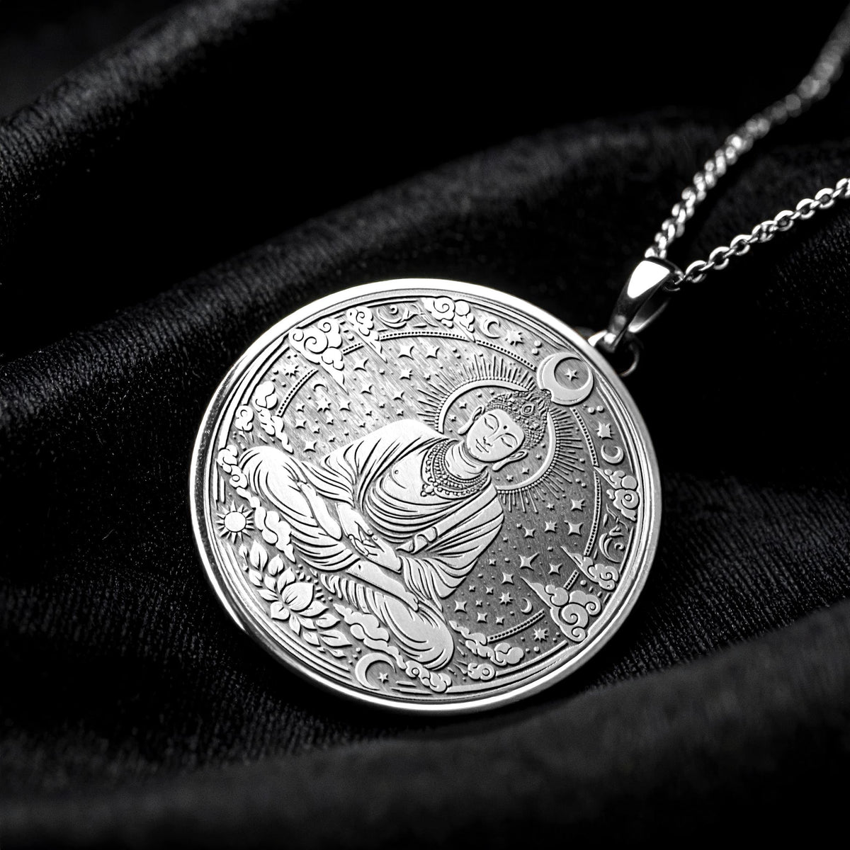 Celestial Buddha Pendant Spiritual Necklace