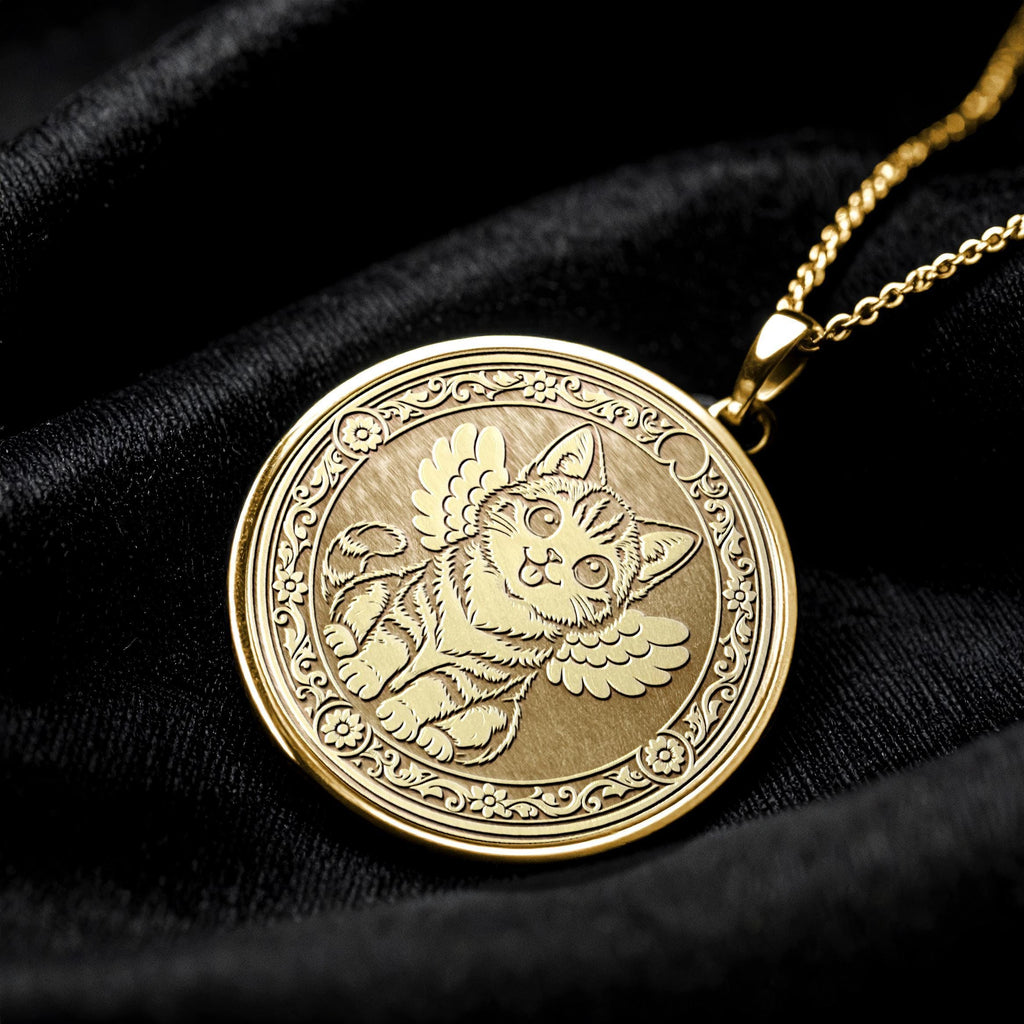 Gold Cat Pendant Necklace – Animal Jewelry