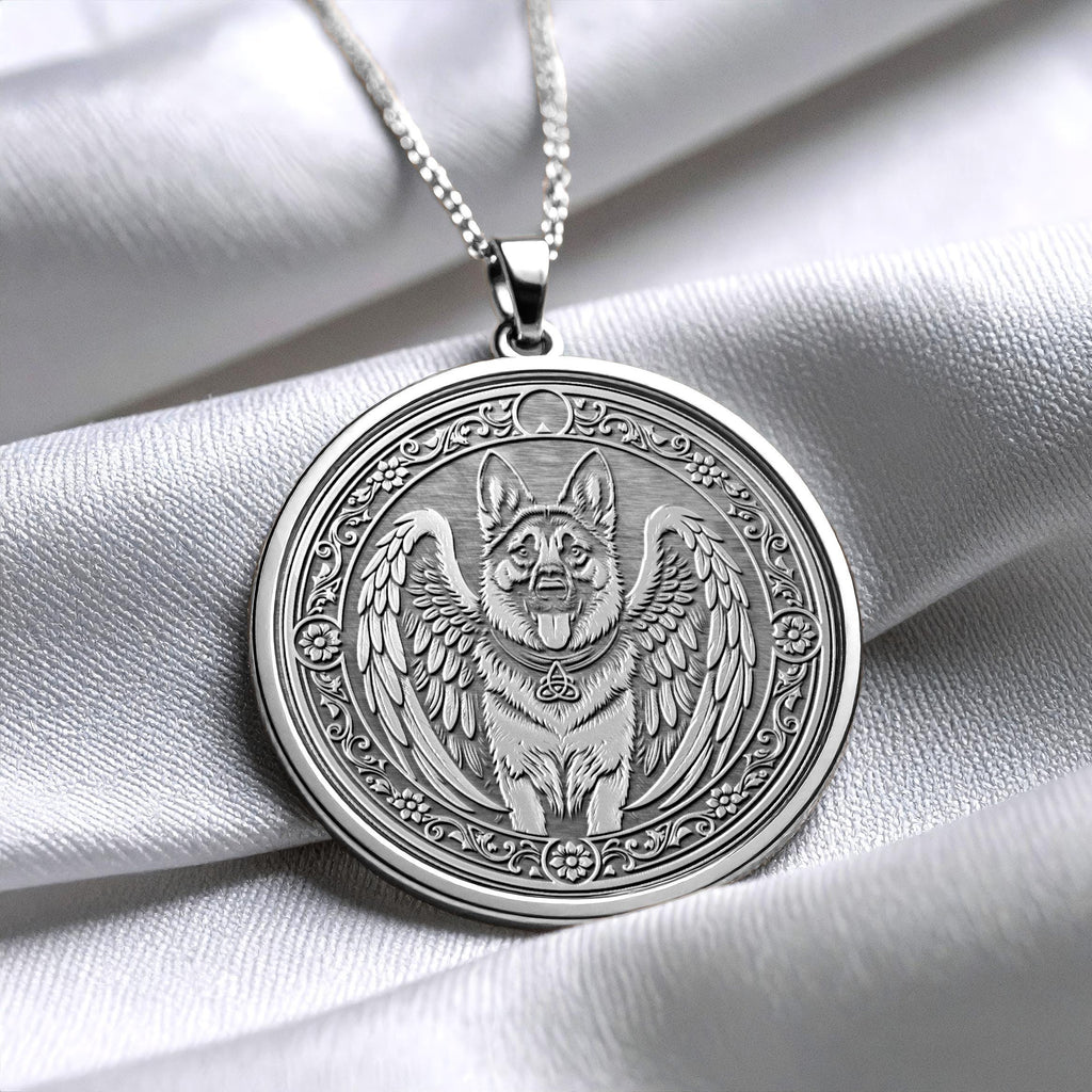 German Shepherd Angel Pendant
