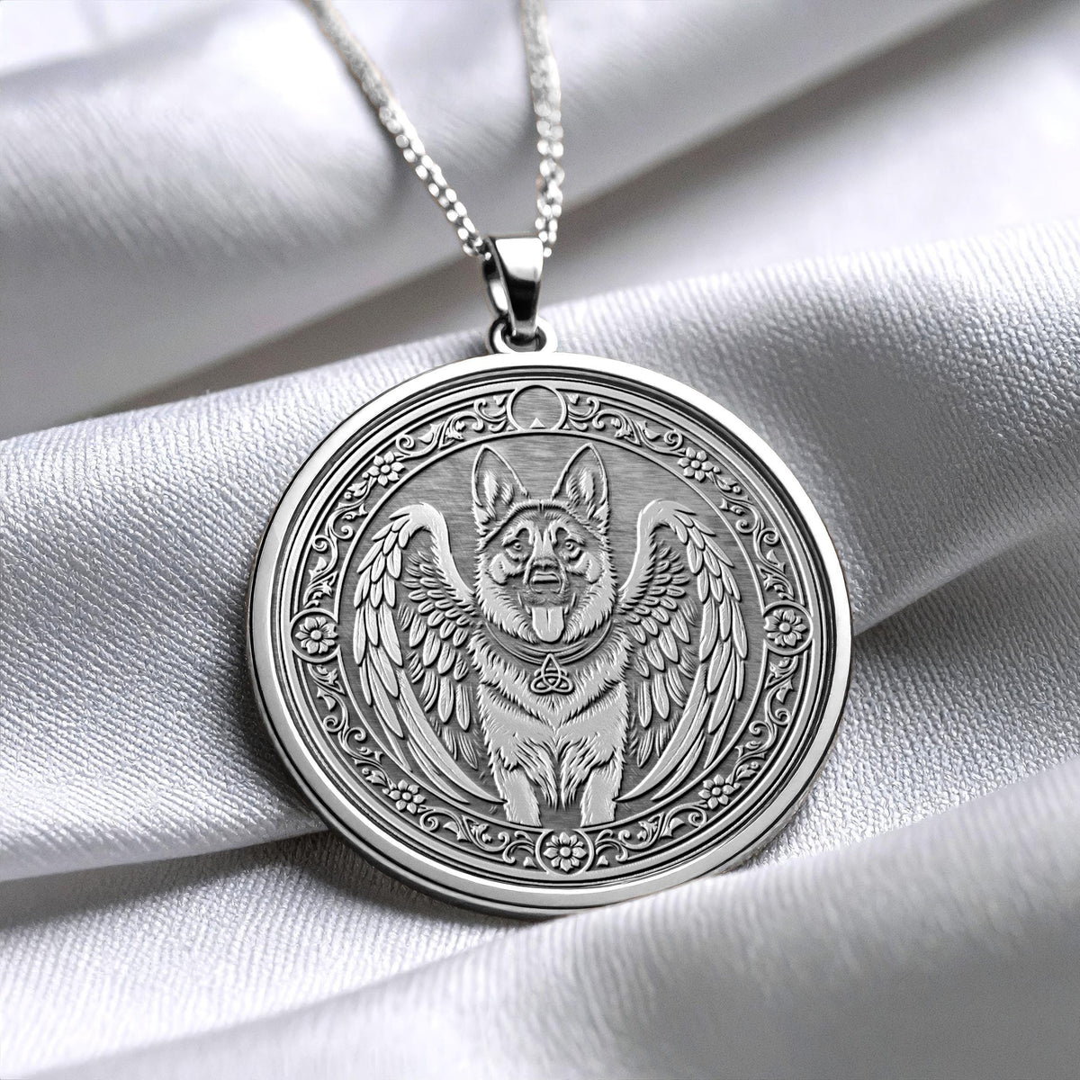 German Shepherd Angel Pendant