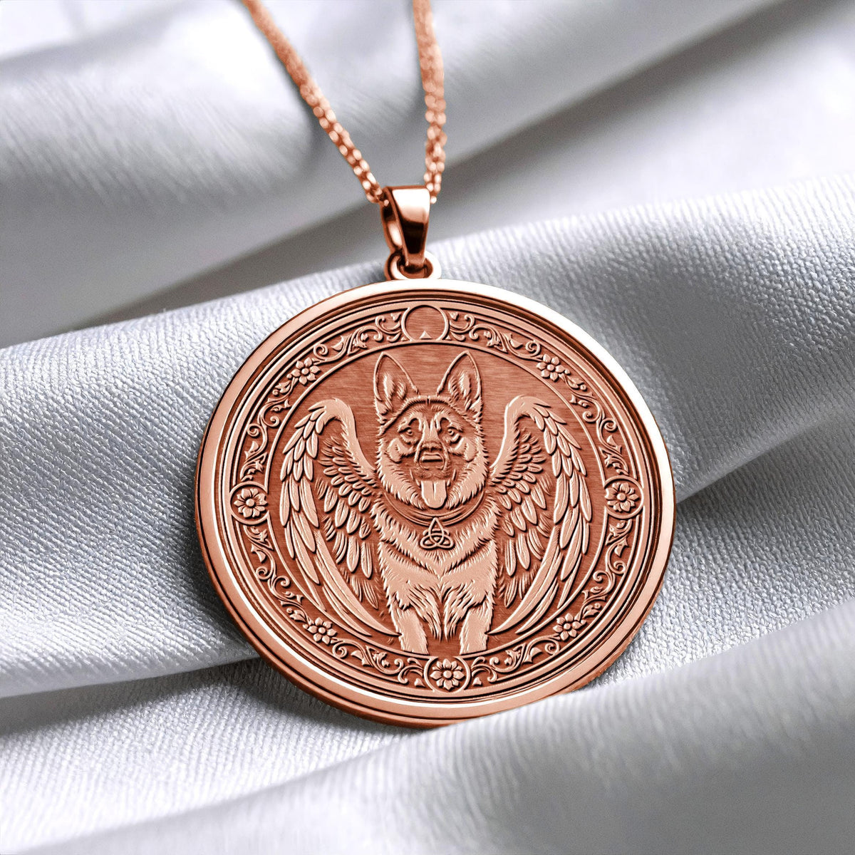 German Shepherd Angel Pendant