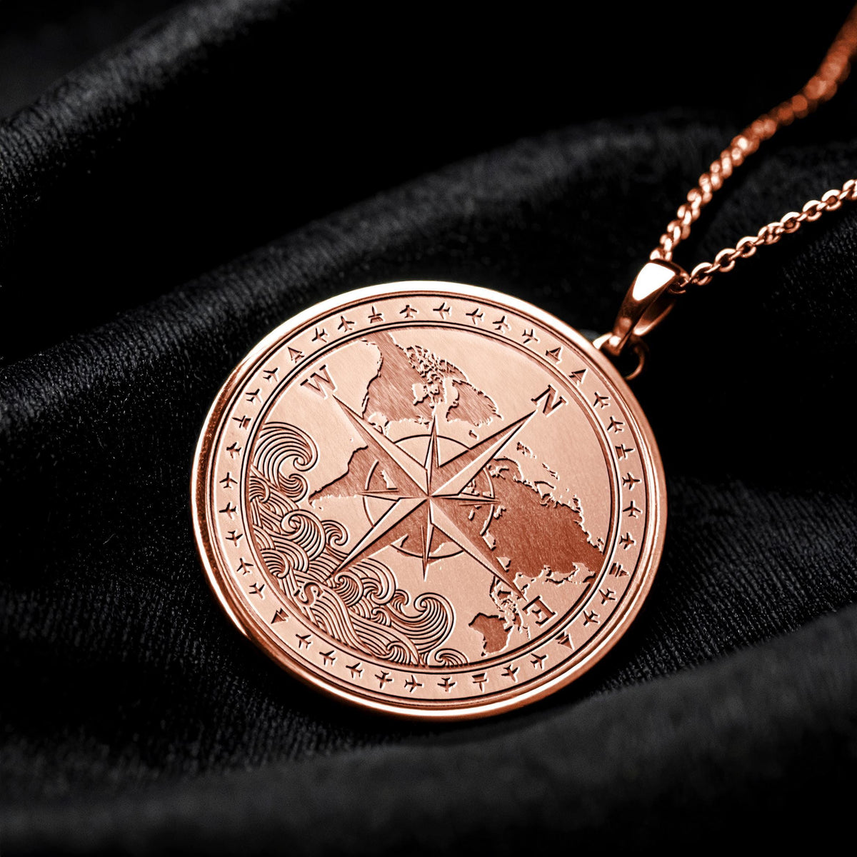 World Map Compass Necklace - Pendant of Direction and Freedom