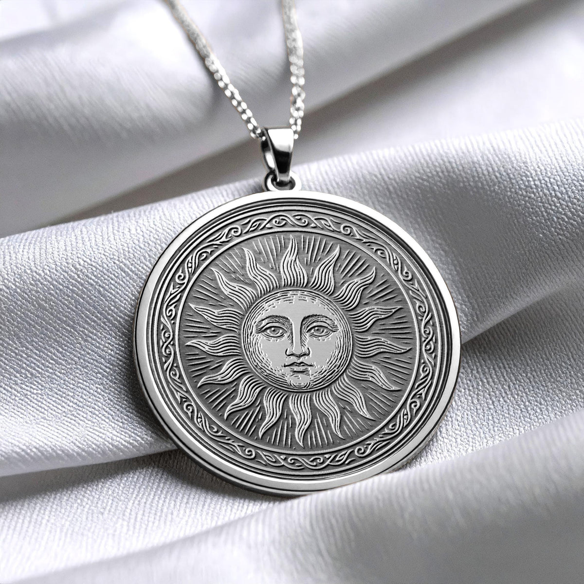 Gold Sun Pendant Symbolic Hope Necklace , Valentines Day Gifted