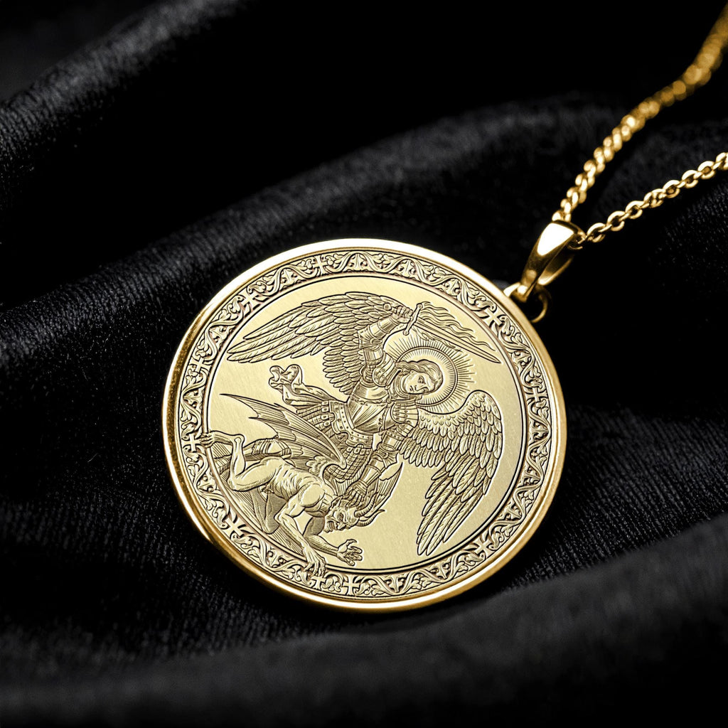 Archangel Michael Pendant Necklace, Protection Jewelry, Catholic Necklace, Symbolic Spiritual Necklace