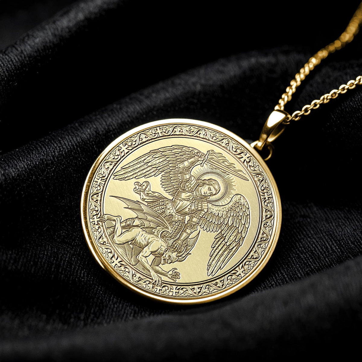 Archangel Michael Pendant Necklace, Protection Jewelry, Catholic Necklace, Symbolic Spiritual Necklace