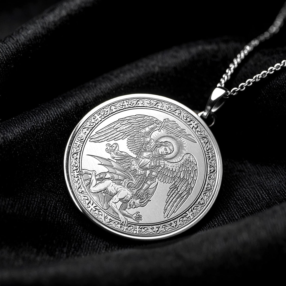 Archangel Michael Pendant Necklace, Protection Jewelry, Catholic Necklace, Symbolic Spiritual Necklace
