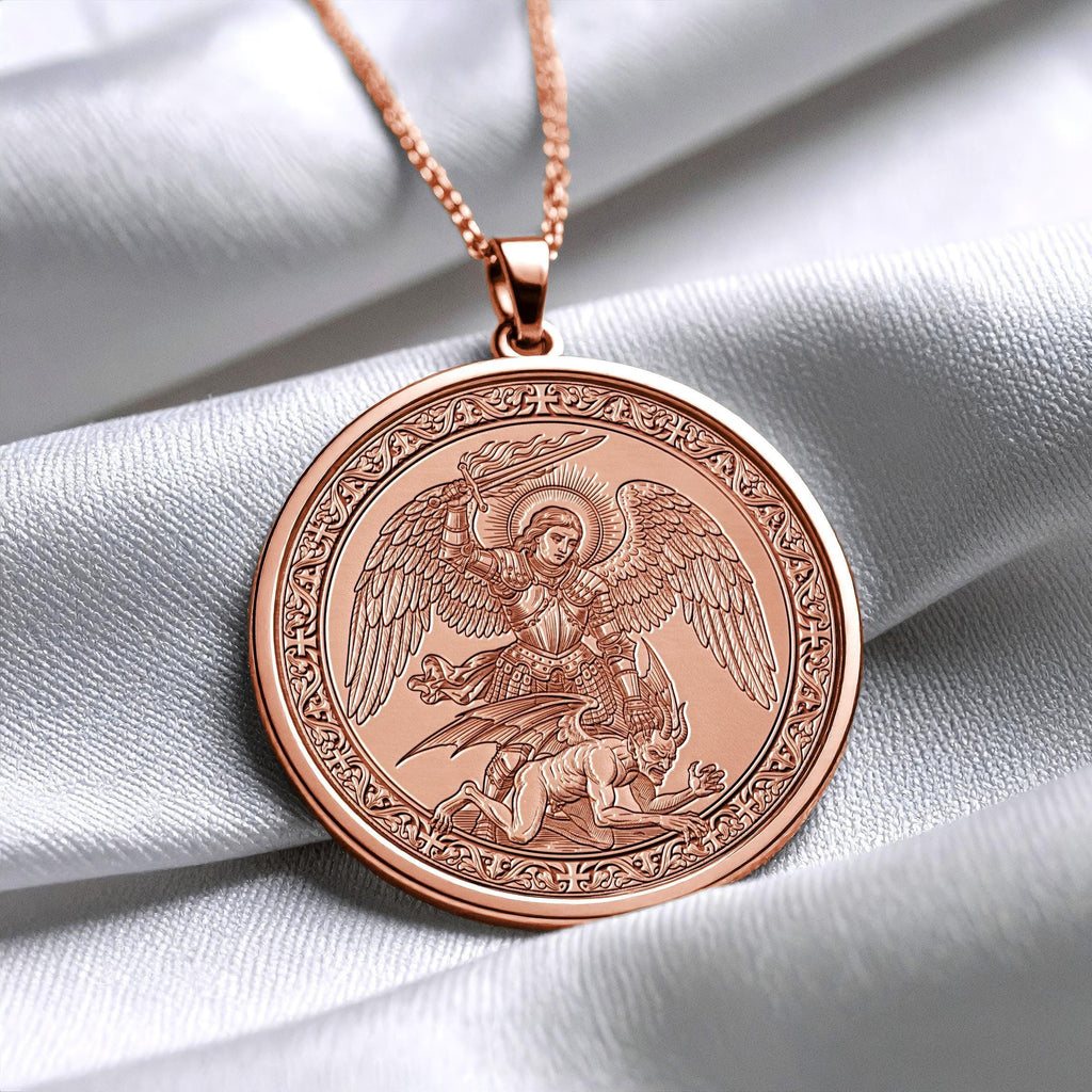 Archangel Michael Pendant Necklace, Protection Jewelry, Catholic Necklace, Symbolic Spiritual Necklace