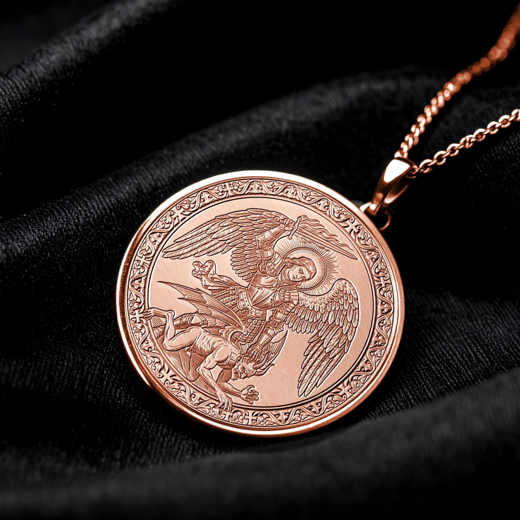 Archangel Michael Pendant Necklace, Protection Jewelry, Catholic Necklace, Symbolic Spiritual Necklace