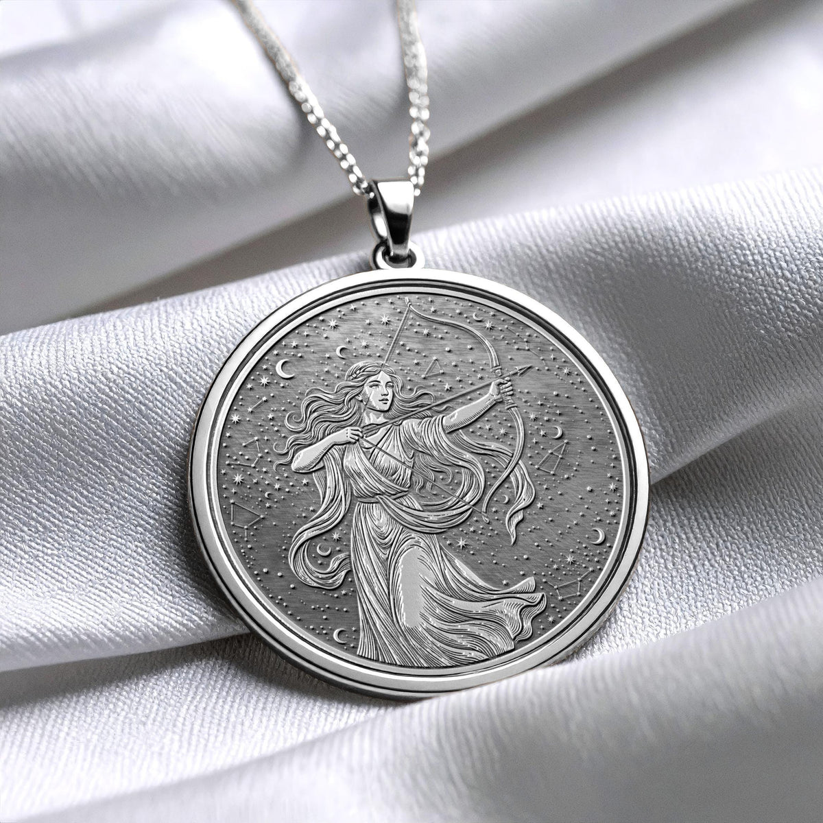 Sagittarius Silver Zodiac Pendant Necklace