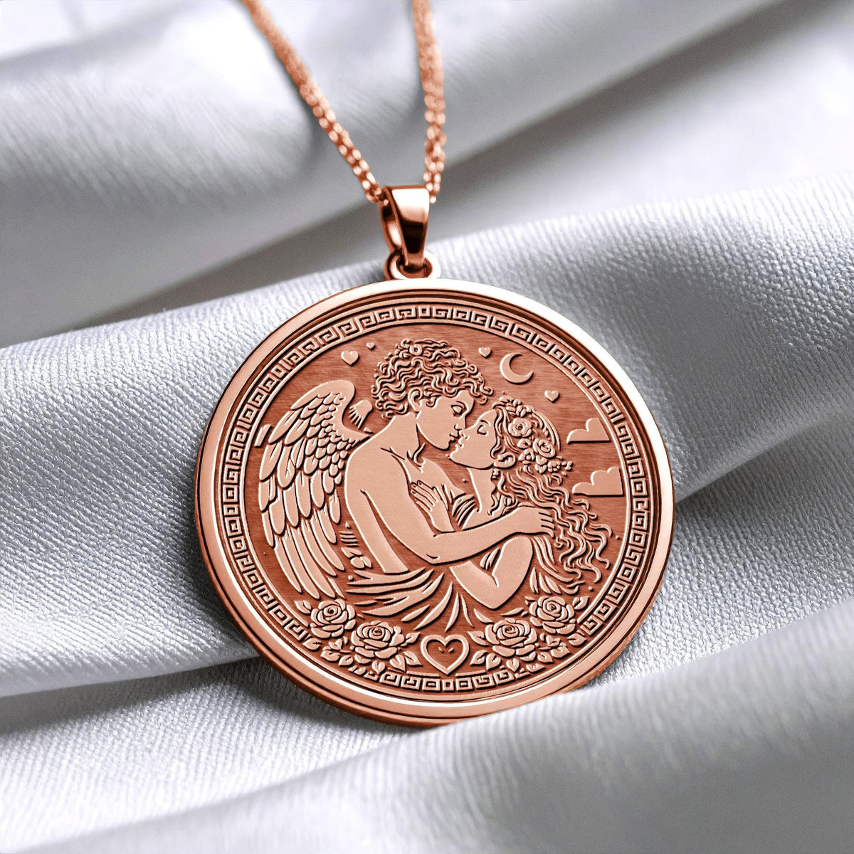 Eros Psyche Love Symbol Gold Necklace