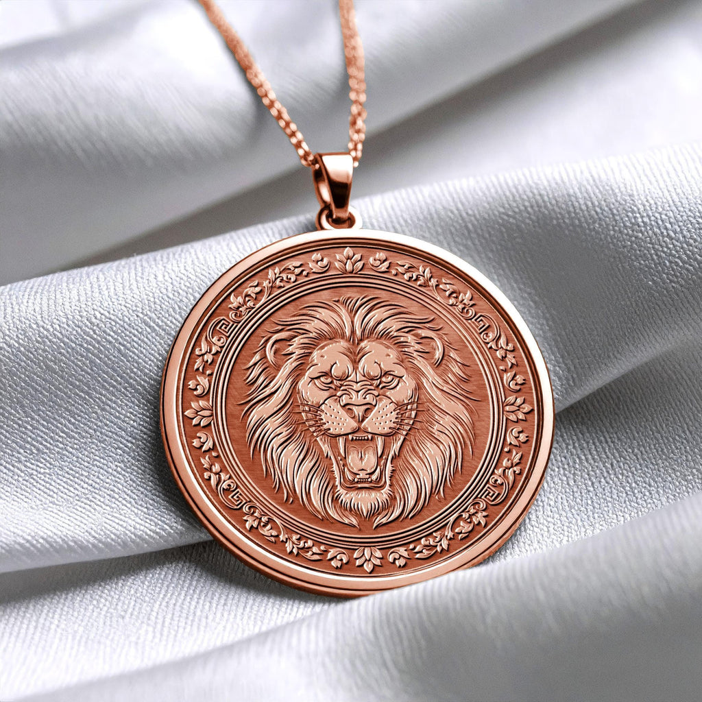 Gold Lion Necklace – Leo Fire Sign