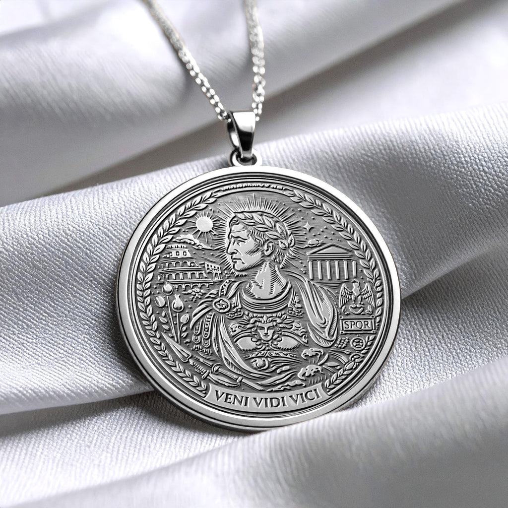 Veni Vidi Vici Roman Caesar Quote Pendant