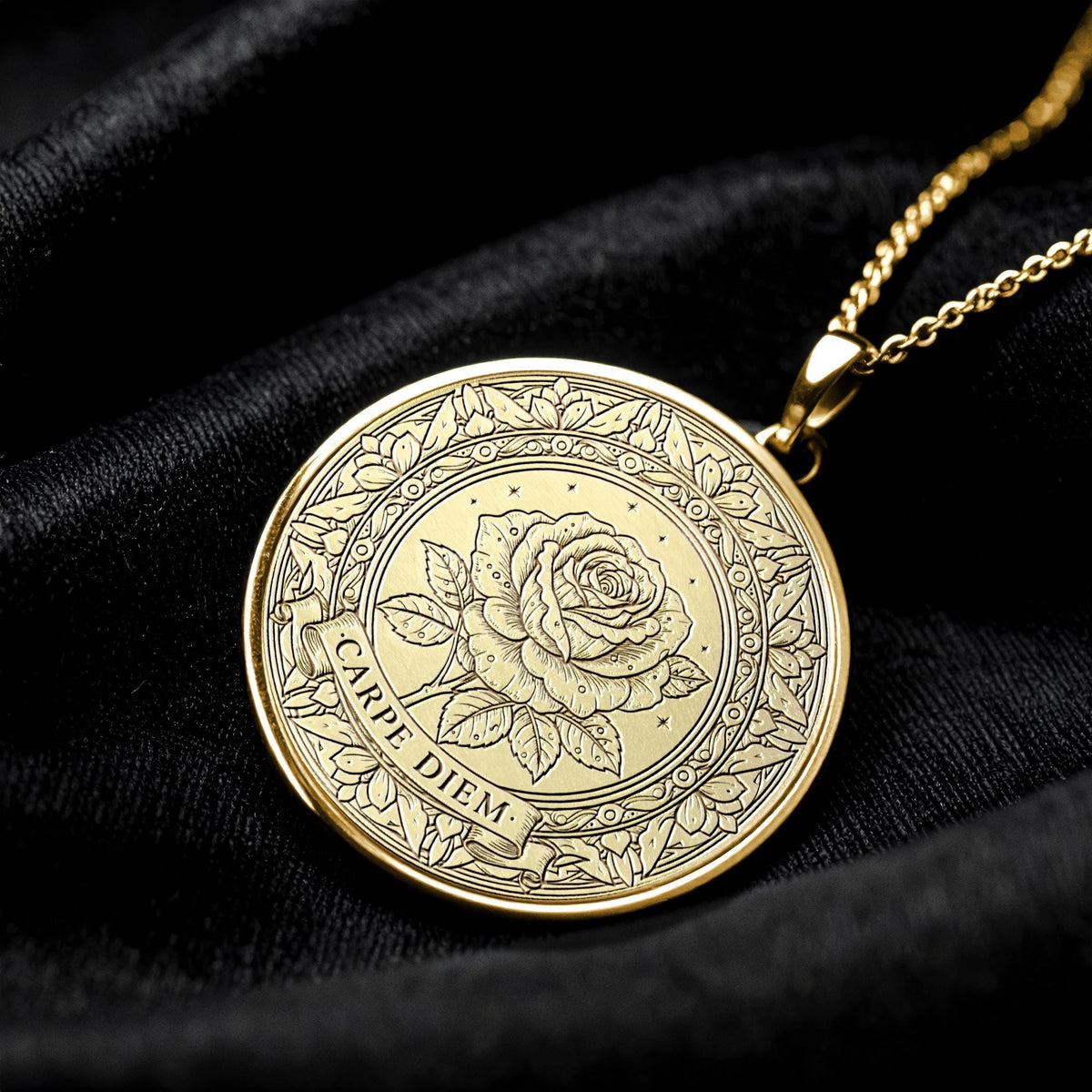 Latin Motto Carpe Diem Pendant ,Seize the day Stoic Philosophy Necklace