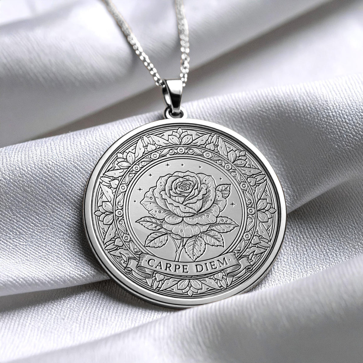 Latin Motto Carpe Diem Pendant ,Seize the day Stoic Philosophy Necklace