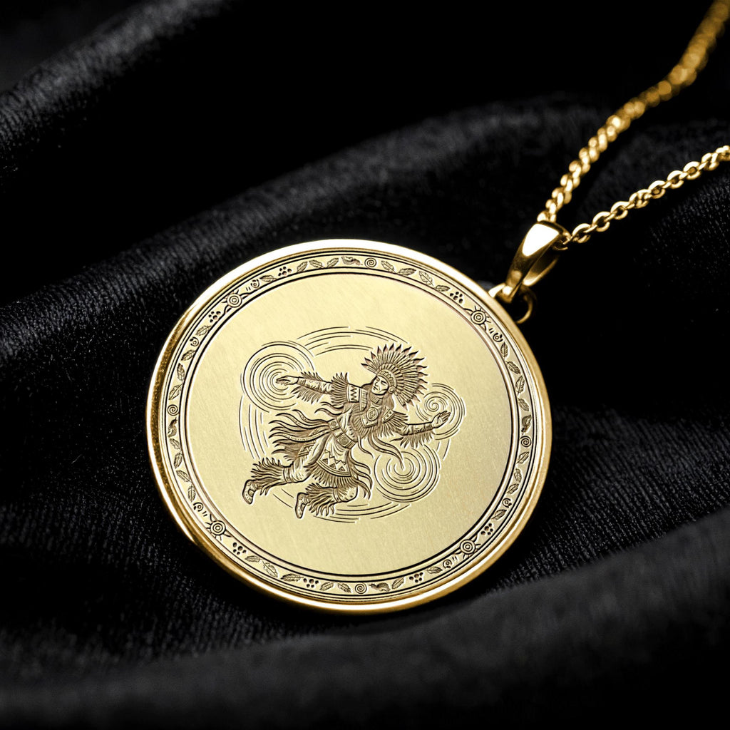 Shamanic Dancer Pendant : Shaman Sacred Energy Necklace , Healing Journey Medallion