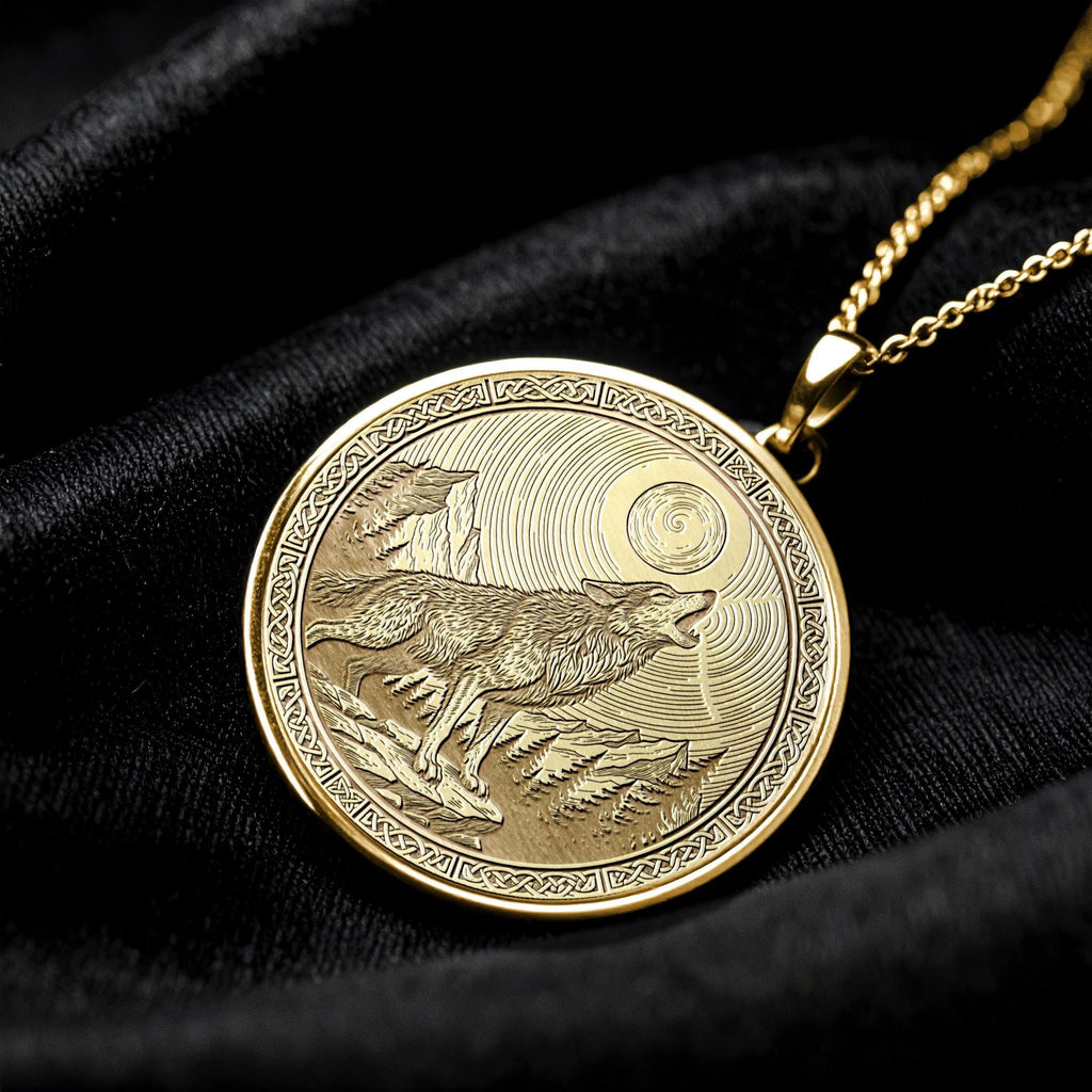 Howling Wolf Pendant – Spirit of Freedom, Intuition, and the Moon