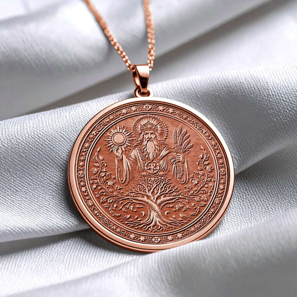 Slavic God Rod Necklace: Tree of Life Medallion
