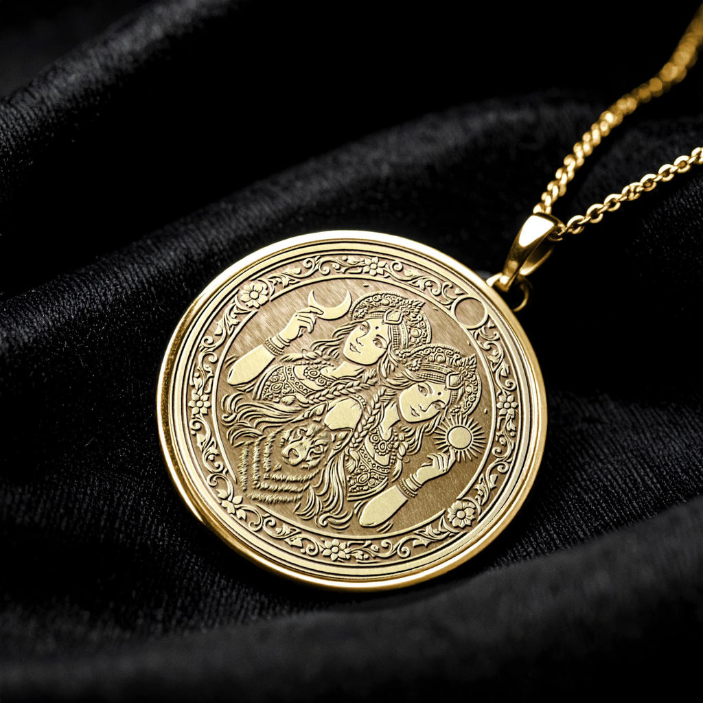 Zorya Necklace – Slavic Goddesses of Dawn and Dusk Pendant , Zvezda Pendant
