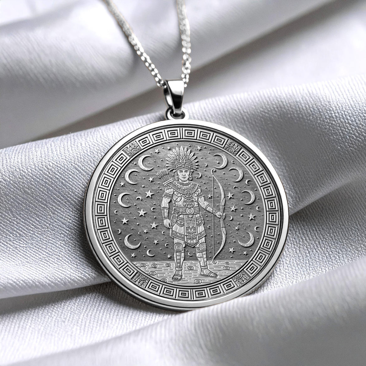 Mixcoatl Necklace : Aztec God of the Hunt and Stars Pendant