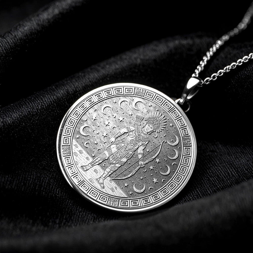 Mixcoatl Necklace : Aztec God of the Hunt and Stars Pendant
