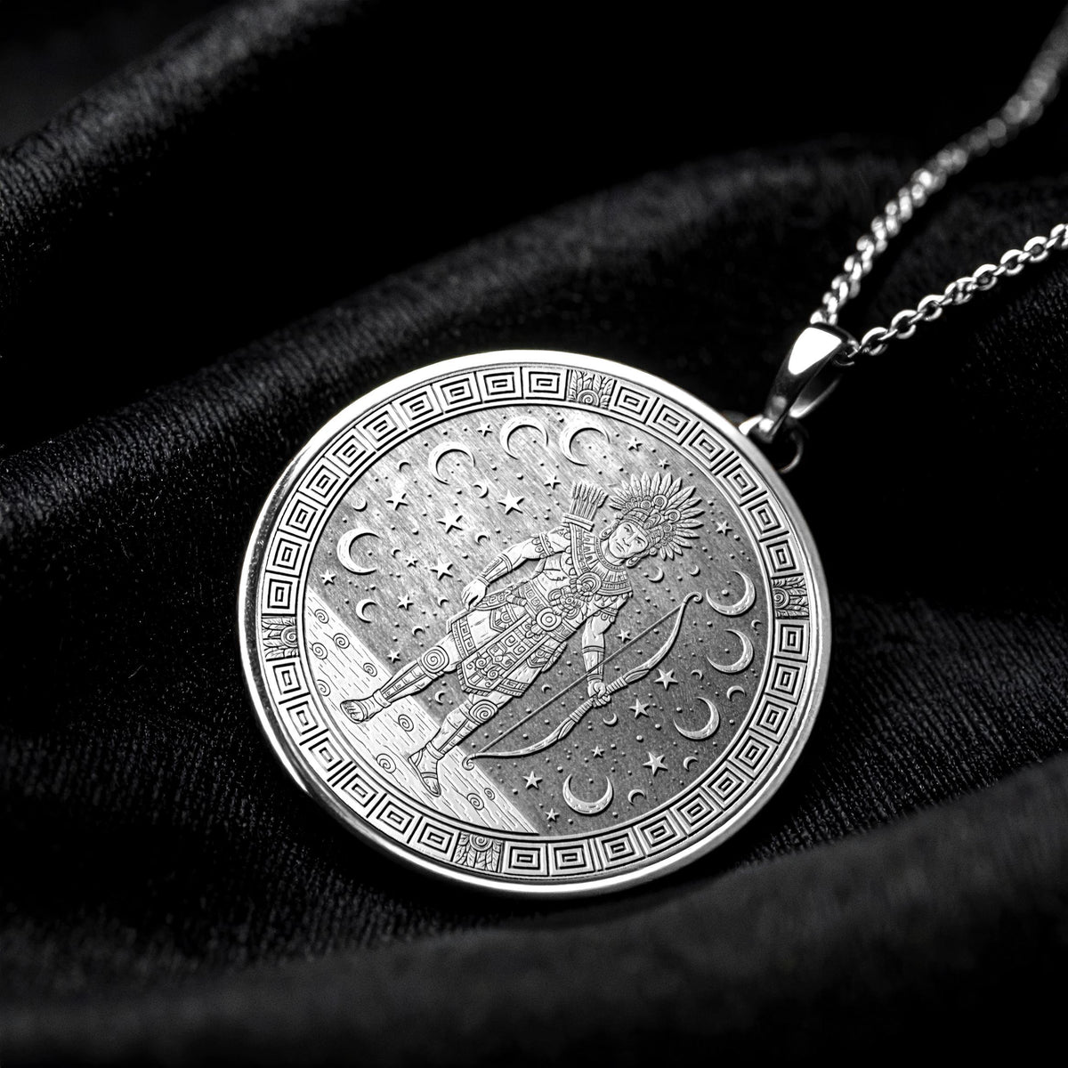 Mixcoatl Necklace : Aztec God of the Hunt and Stars Pendant