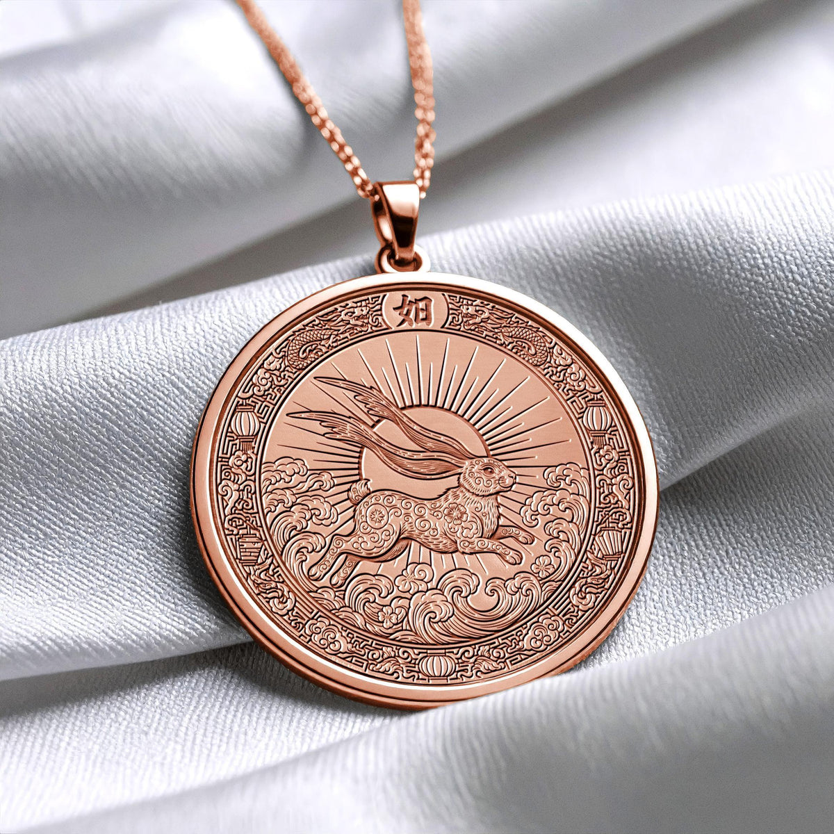Year of the Rabbit Jewelry, Astrology Necklace, Animal Sign Charm, Elegance and Prosperity Pendant