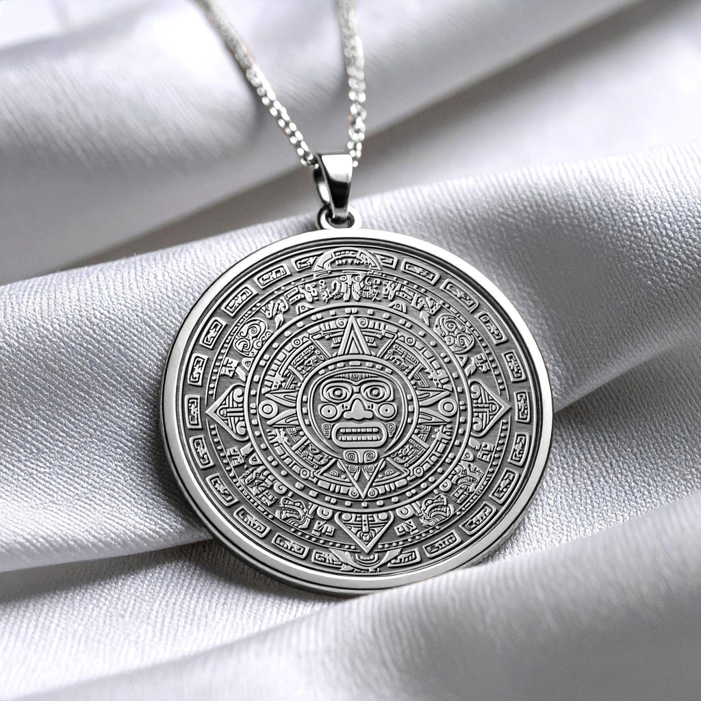 Aztec Sun Stone Necklace: Tonatiuh Pendant