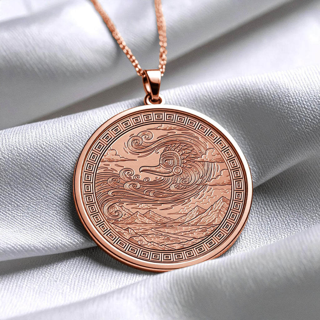 Ehecatl Necklace Pendant : Aztec God Jewelry, God of Wind and Freedom Jewellry
