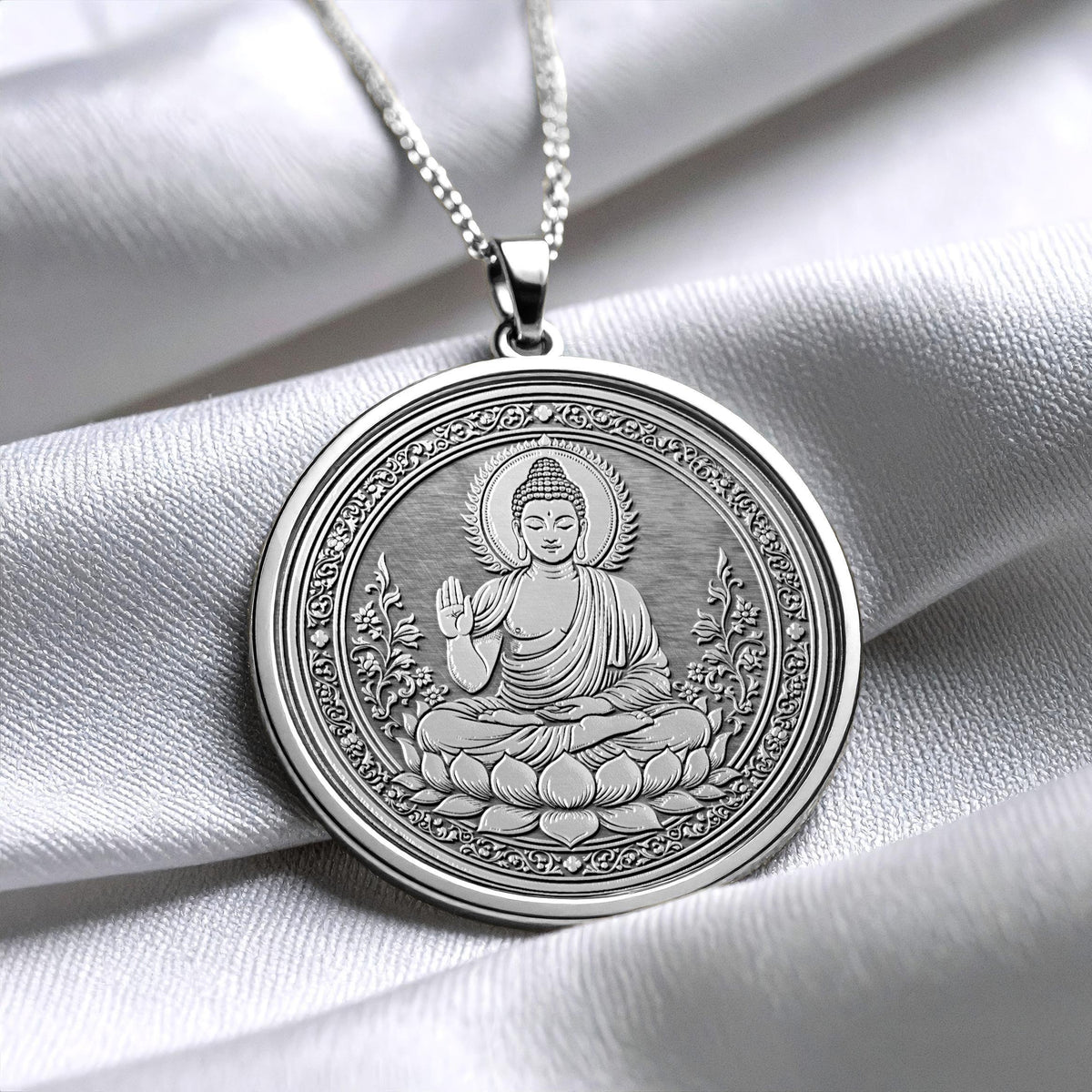 Buddhist Lotus Necklace Pendant