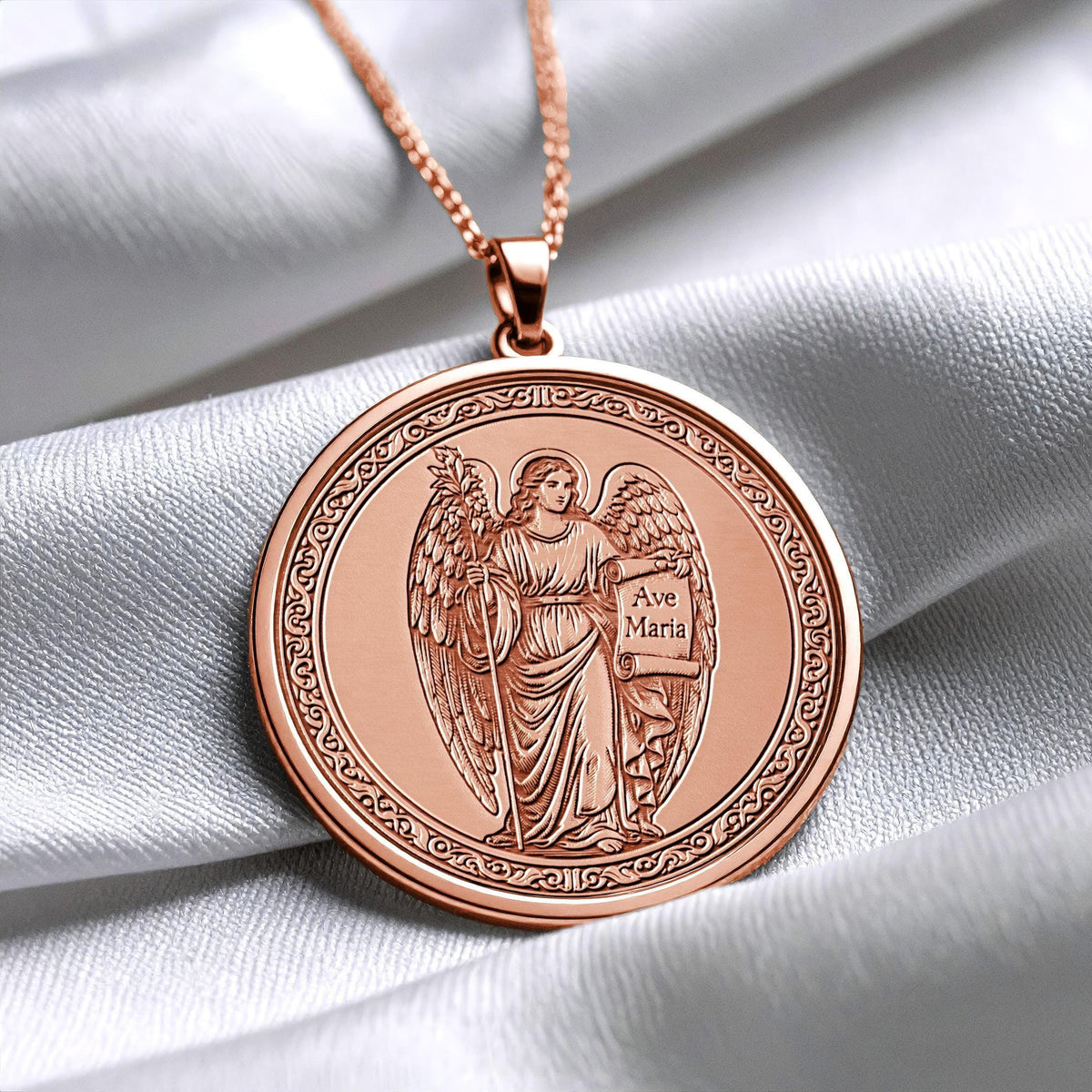 Archangel Gabriel Necklace – Guardian Angel Pendant for Guidance and Faith