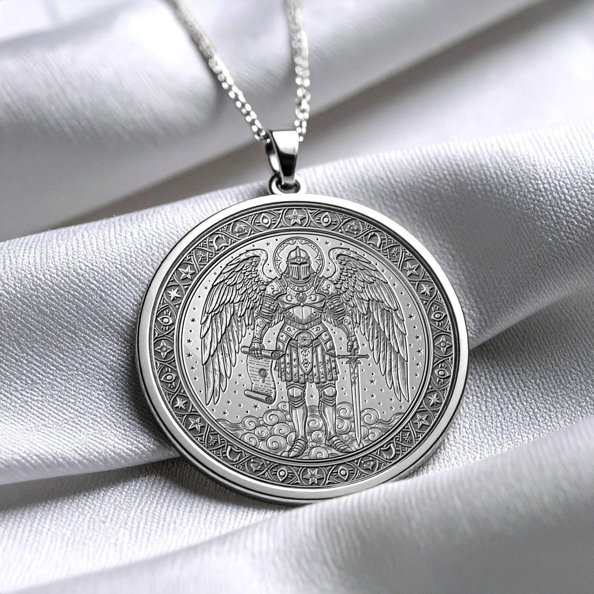 St. Michael Medallion Necklace – Angel Warrior Protection Jewelry