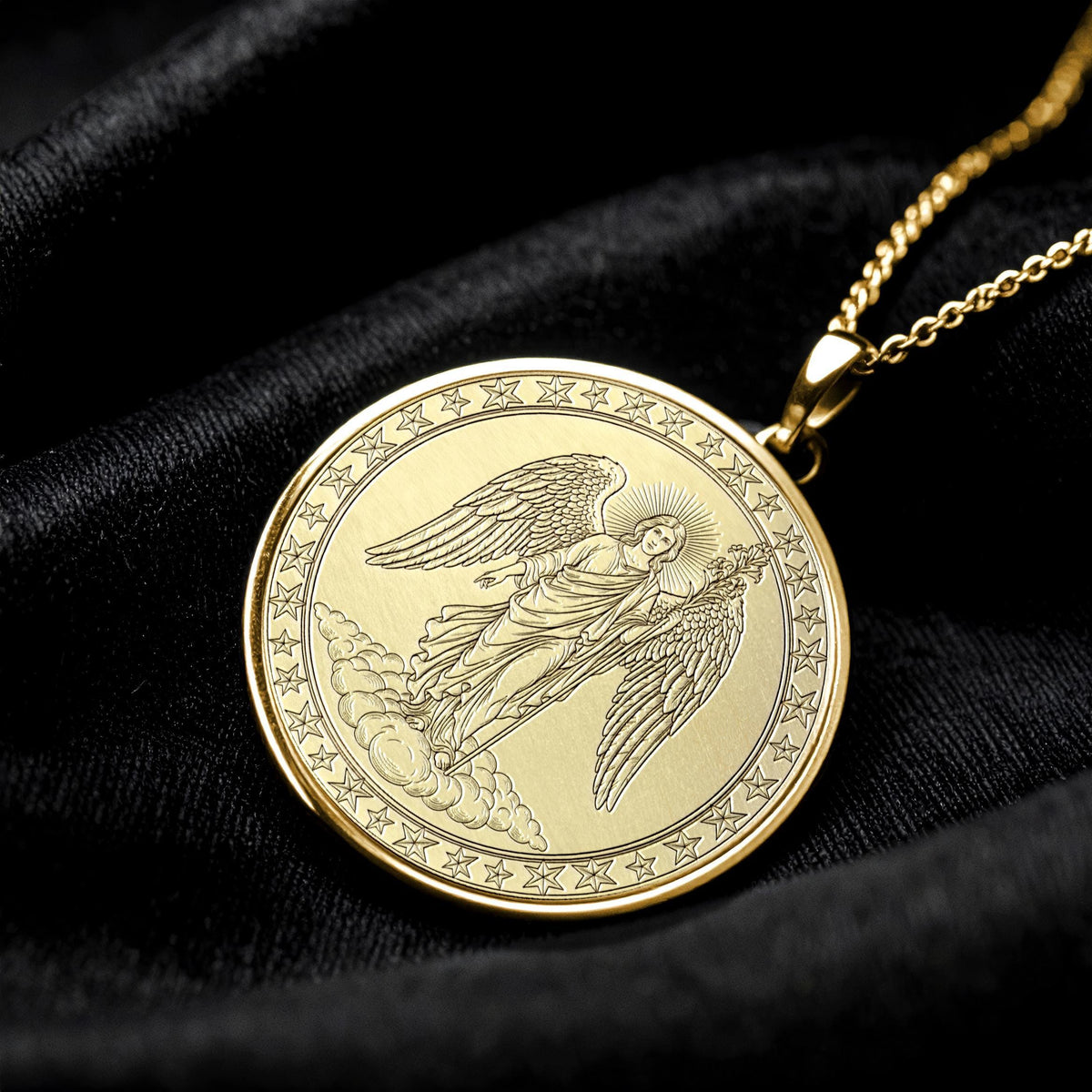 Archangel Uriel Necklace, Fire of God Pendant, Guardian Angel Medallion, Christmas Gift