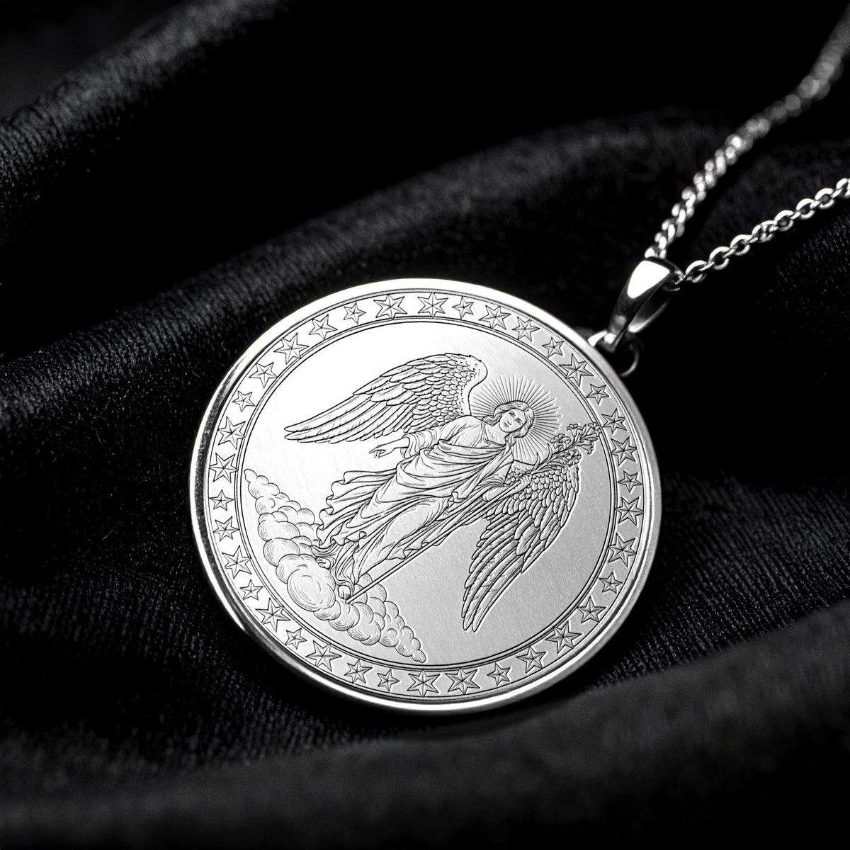 Archangel Uriel Necklace, Fire of God Pendant, Guardian Angel Medallion, Christmas Gift