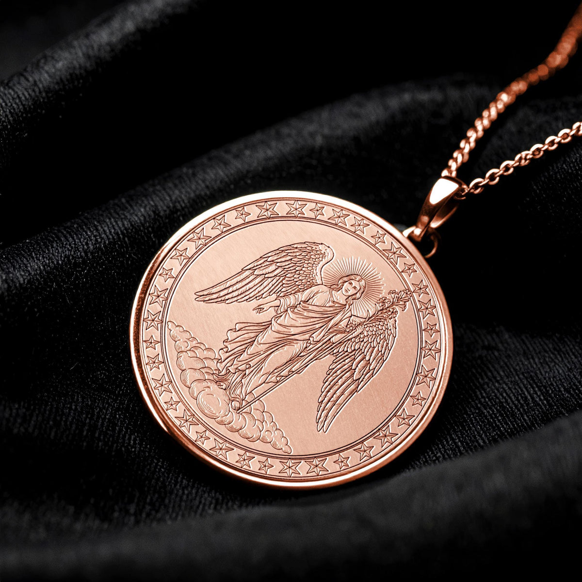 Archangel Uriel Necklace, Fire of God Pendant, Guardian Angel Medallion, Christmas Gift
