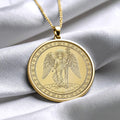 Archangel Uriel Necklace, Fire of God Pendant, Guardian Angel Medallion, Christmas Gift