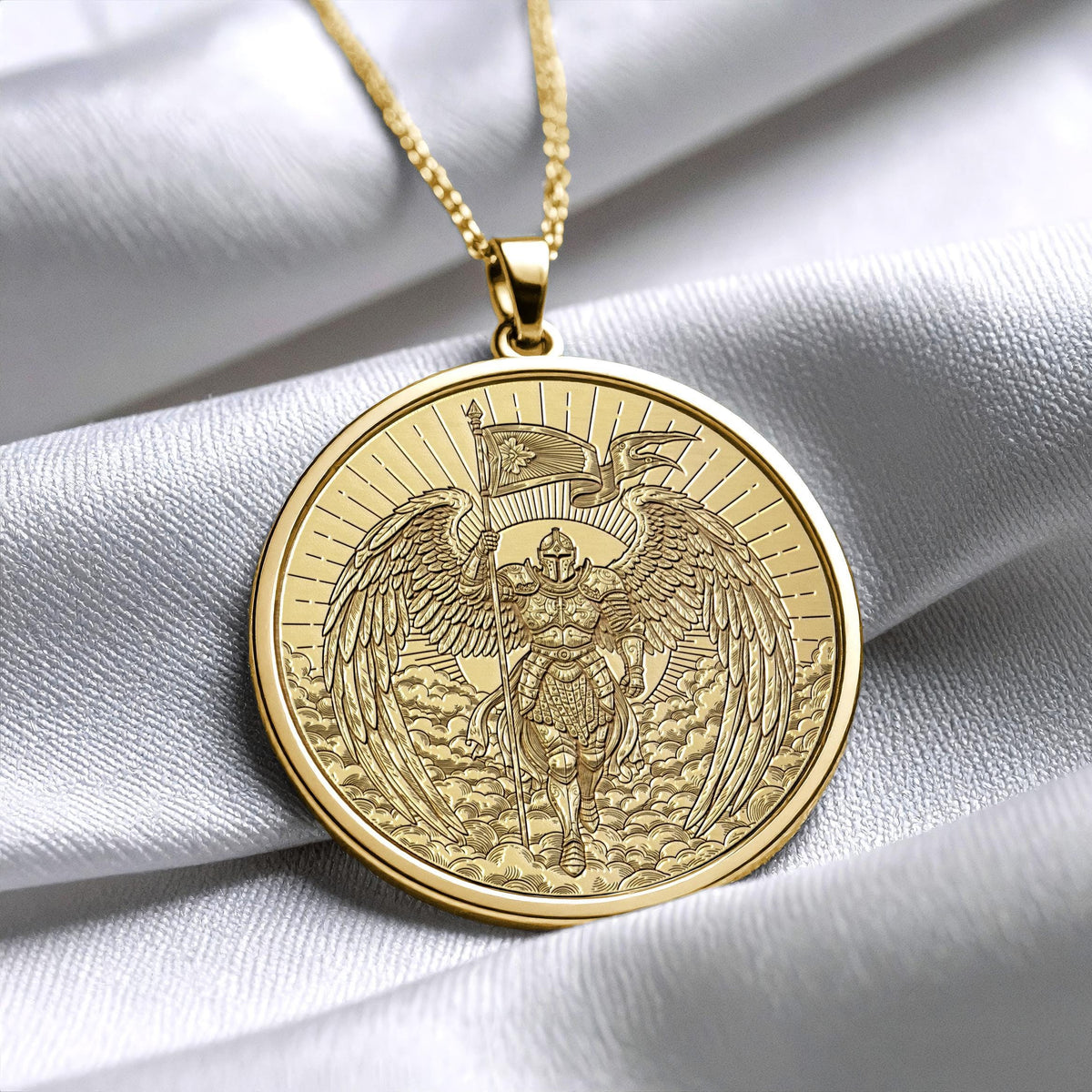 Warrior Angel Pendant – Archangel Protector Necklace