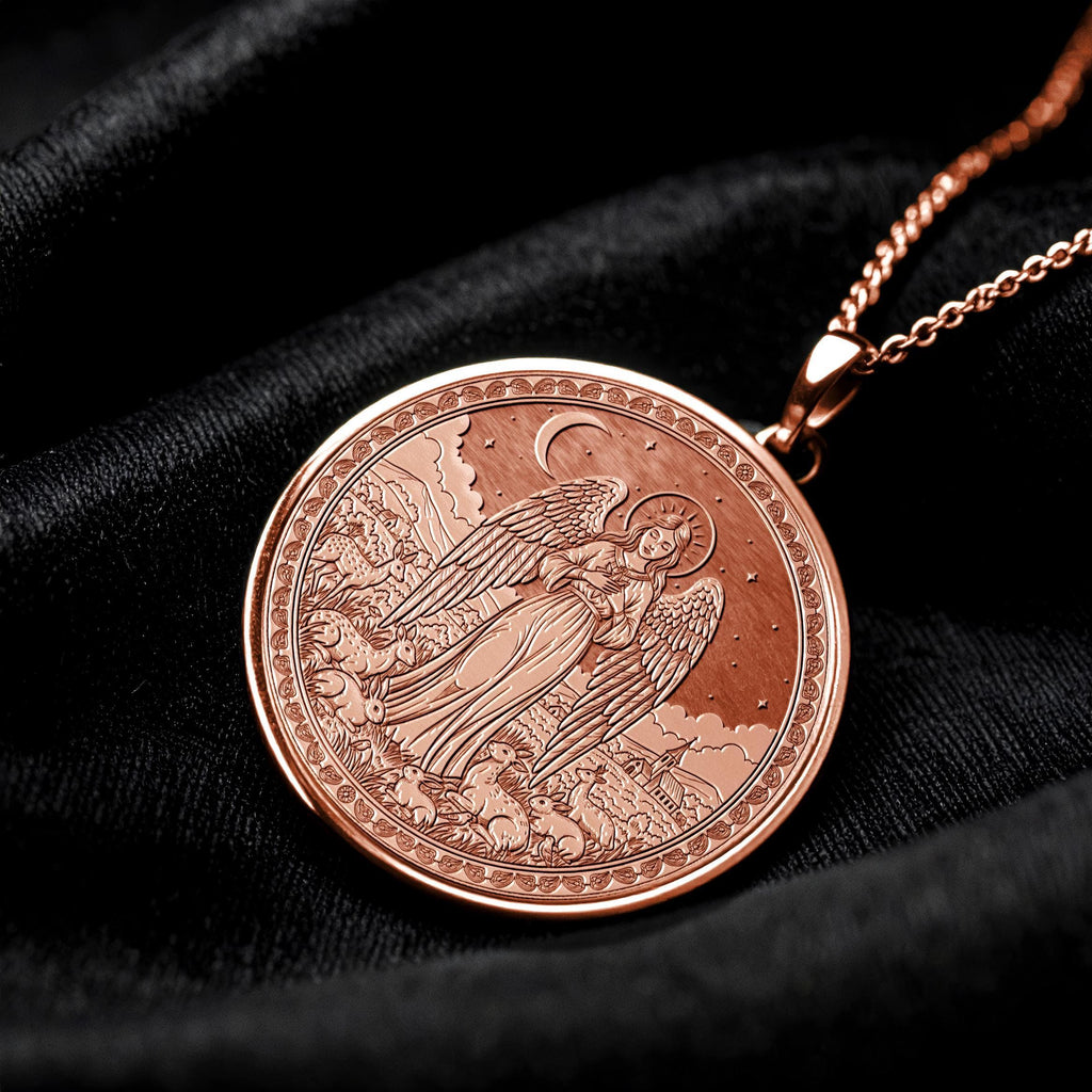 Guardian Angel Medallion Necklace – Christian Protective Charm