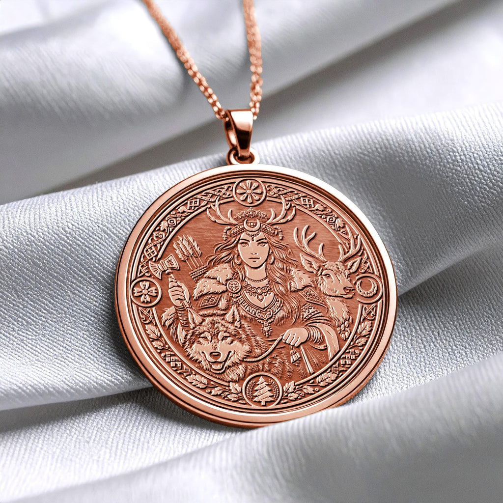 Devana Necklace – Slavic Goddess of the Hunt and Wilderness Pendant