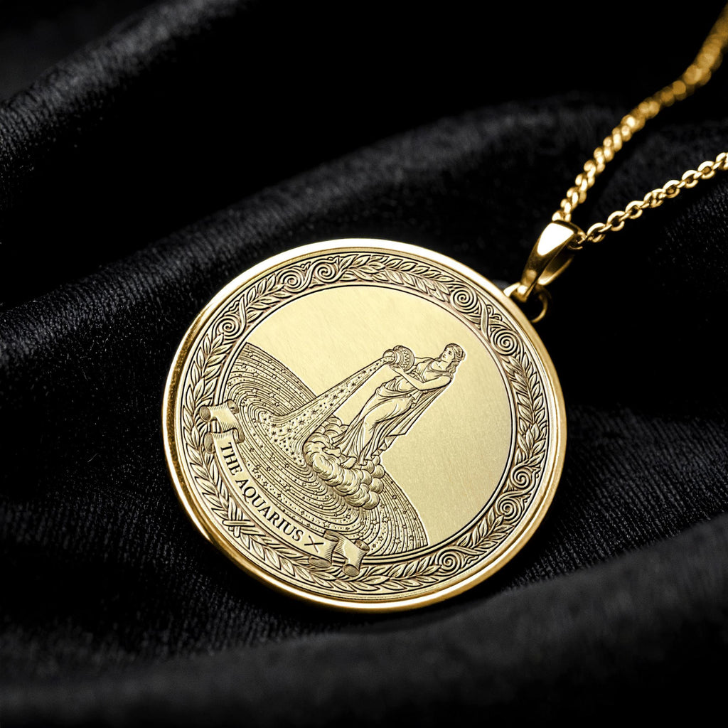 Personalized Aquarius Zodiac Necklace – Symbol of Vision & Freedom -3