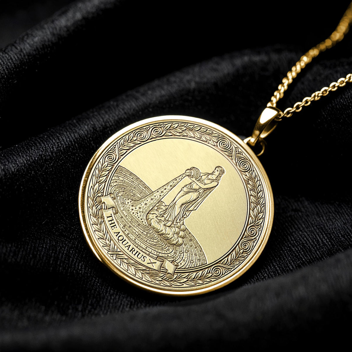 Personalized Aquarius Zodiac Necklace – Symbol of Vision & Freedom -3