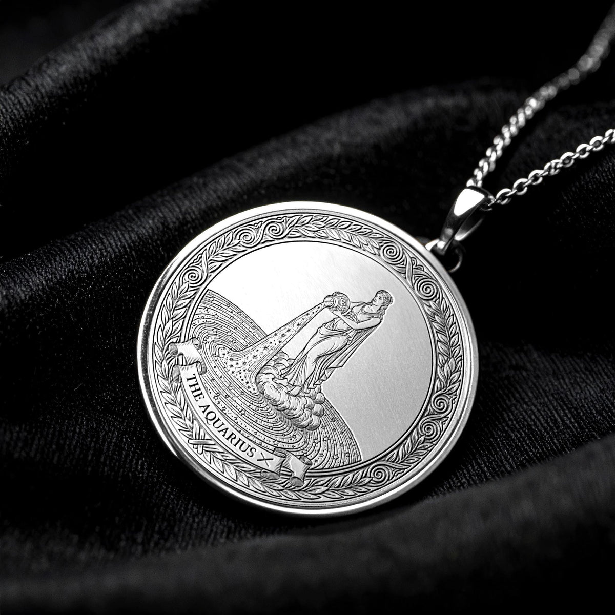 Personalized Aquarius Zodiac Necklace – Symbol of Vision & Freedom -3