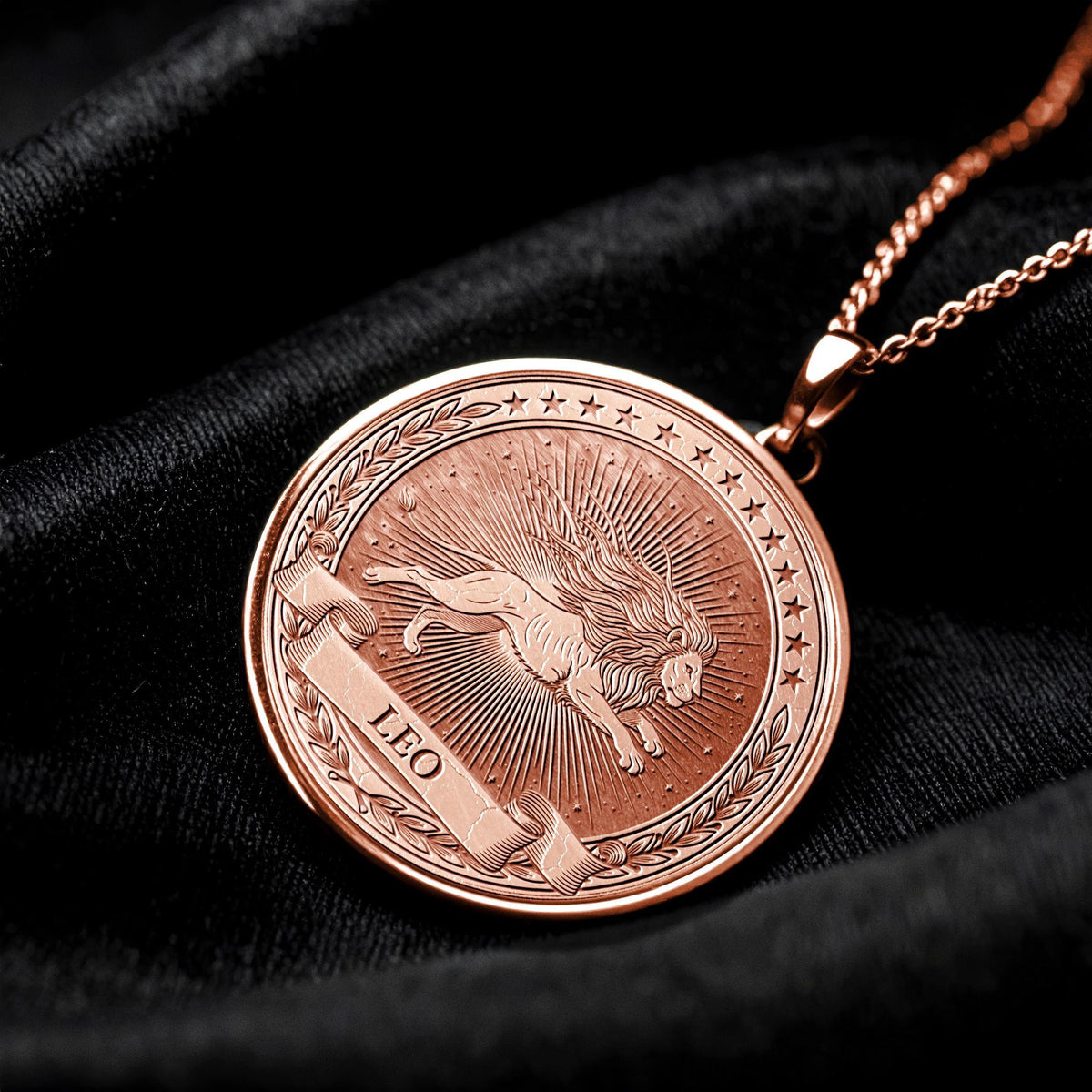 Personalized Leo Zodiac Necklace : Lion Spirit Pendant -5